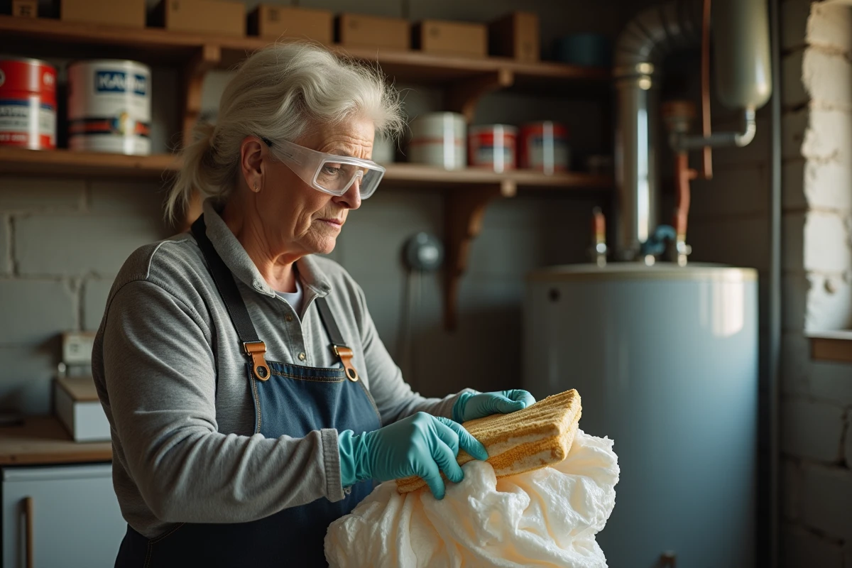Femme manipulant un echantillon d